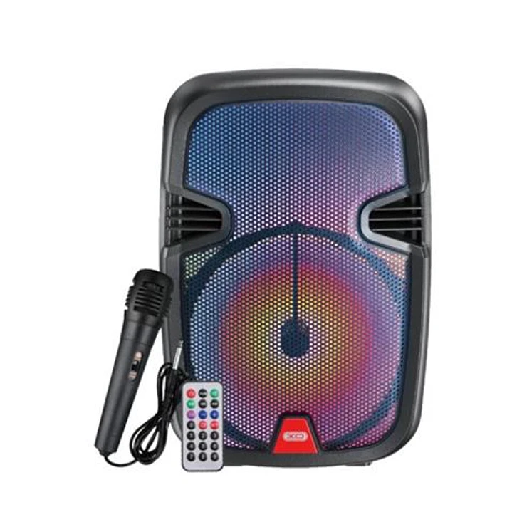 XO F51 Altavoz Karaoke - Bluetooth 5.0 - 10W - Funcion TWS - Iluminacion RGB - Microfono con Cable - Mando a Distancia - Color Negro 1