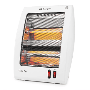 Orbegozo BP 5010 Estufa de Cuarzo - Potencia 800W - Seguridad Antivuelco - 2 Niveles de Calor - Reflector Protegido - Recogecables - 25.5x9x36.5cm - C