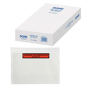 Dohe Caja de 250 Sobres Autoadhesivos para Envio de Documentos 240x180mm - Packing List Especial Envios