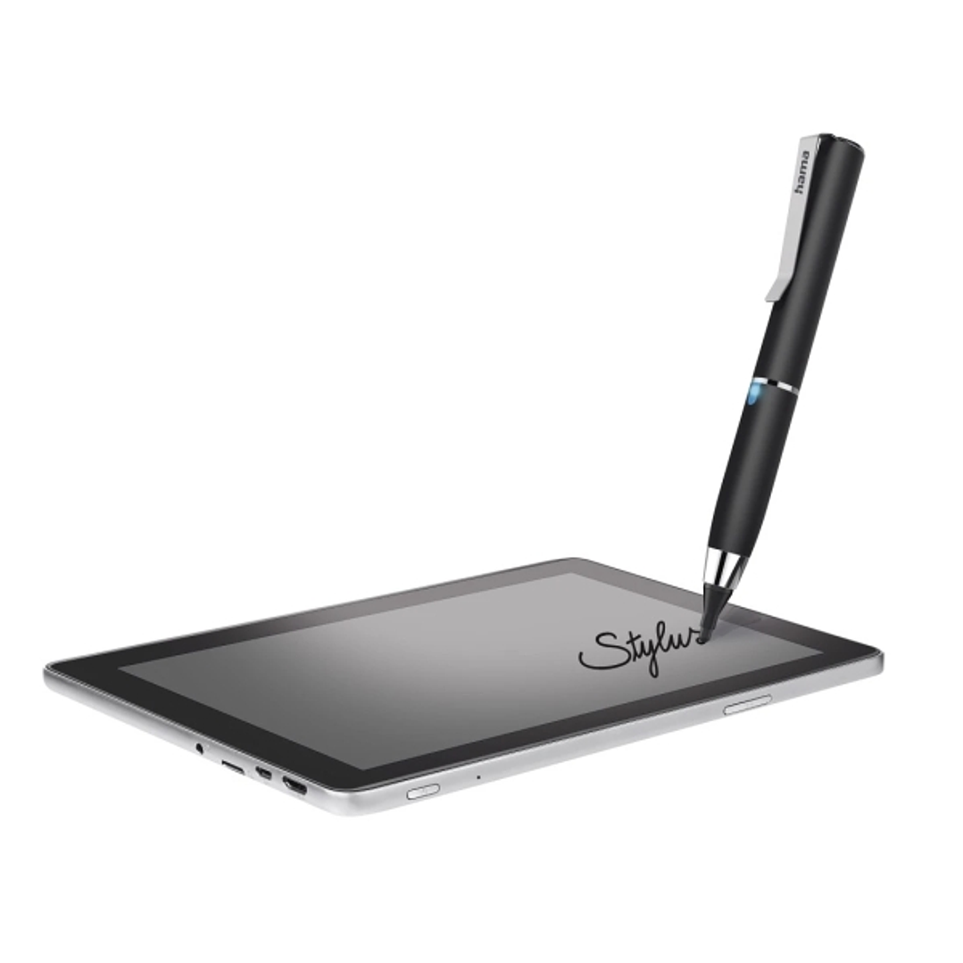 Hama Active Fineline Lapiz Digital para Tablet - Punta Fina de 2.5mm - Cuerpo de Aluminio - Longitud de 116mm - Clip Integrado - Color Negro 1