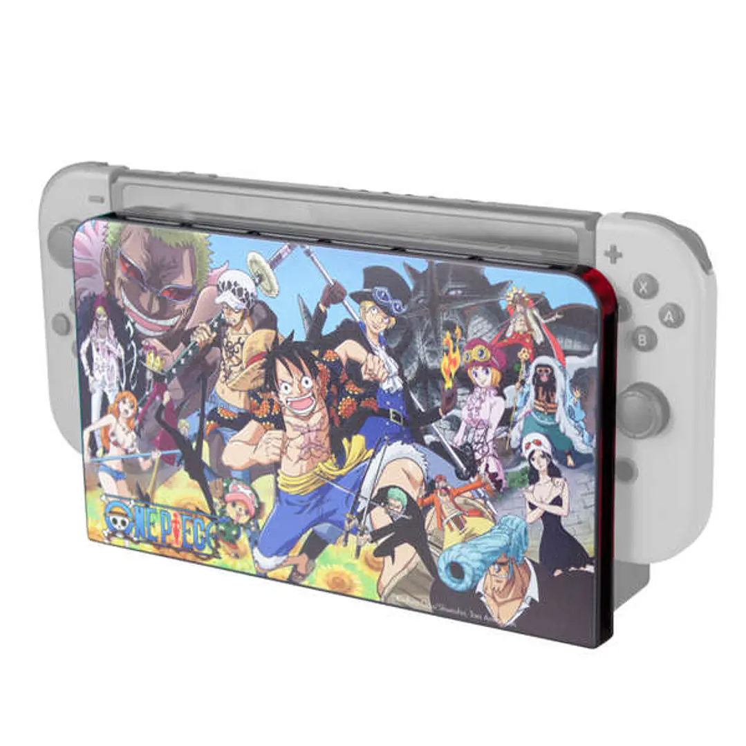FR-TEC Carcasa Protectora One Piece Nintendo Switch One Piece Dressrosa - Protege el Dock y Evita Rayaduras - Incluye 6 Ranuras para Almacenar Juegos  1