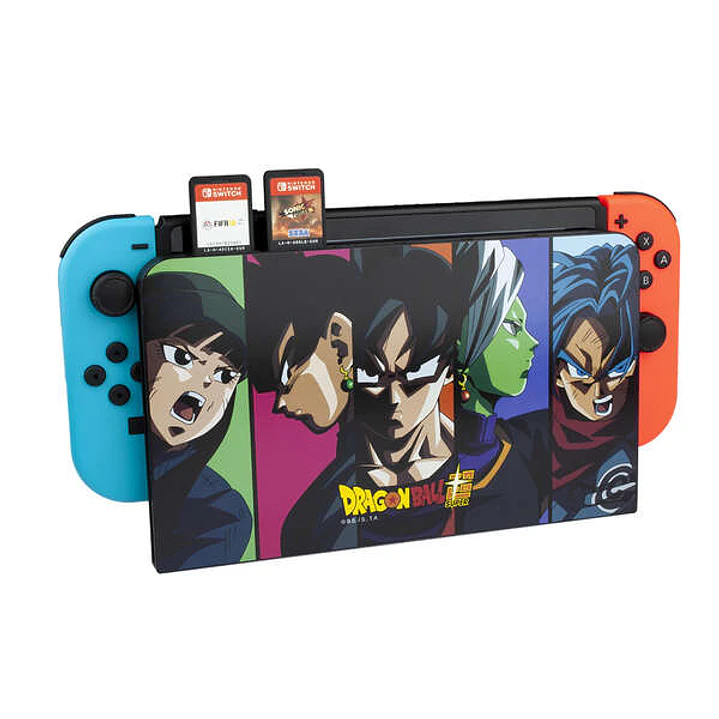 FR-TEC Dock Cover Dragon Ball Super - Proteccion para Dock de Consola Nintendo Switch - Evita Rayaduras en Pantalla - Ranuras para 6 Juegos - Color Va 1