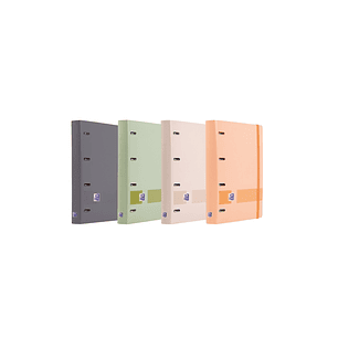 Oxford Europeanbinder Boreal A4+ Carpeta Resistente - Tapa de Plastico Polifoam Suave - Lomo de 45mm - Anillas 4Dx35mm - Incluye Recambio Dots - 5 Col