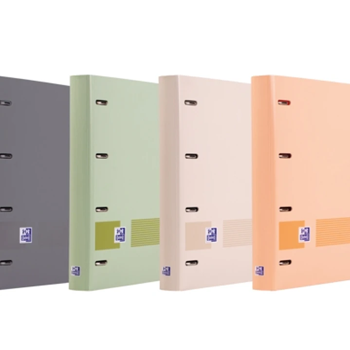 Oxford Europeanbinder Boreal A4+ Carpeta Resistente - Tapa de Plastico Polifoam Suave - Lomo de 45mm - Anillas 4Dx35mm - Incluye Recambio Dots - 5 Col 1