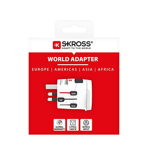 Skross Adaptador Universal de Viaje - Mas de 200 Paises - 250V, 6,3A - Color Blanco