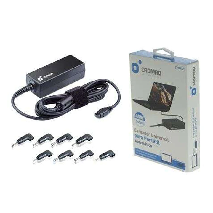 Cromad Cargador Universal Automatico para Portatil 45W - 8 Conectores Diferentes 1