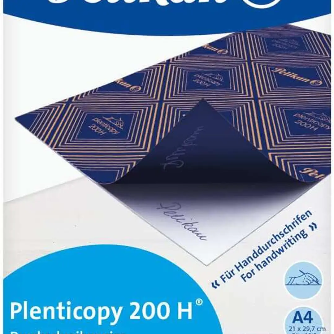 Pelikan Paquete de 100 Papel de Calcar Plenticopy 200H - Alta Calidad - Ideal para Copias Limpias - Resistente y Duradero - Color Azul 1