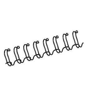 Fellowes Wire Pack de 100 Espirales Dobles Metalicas 10mm - Hasta 80 Paginas - Color Negro