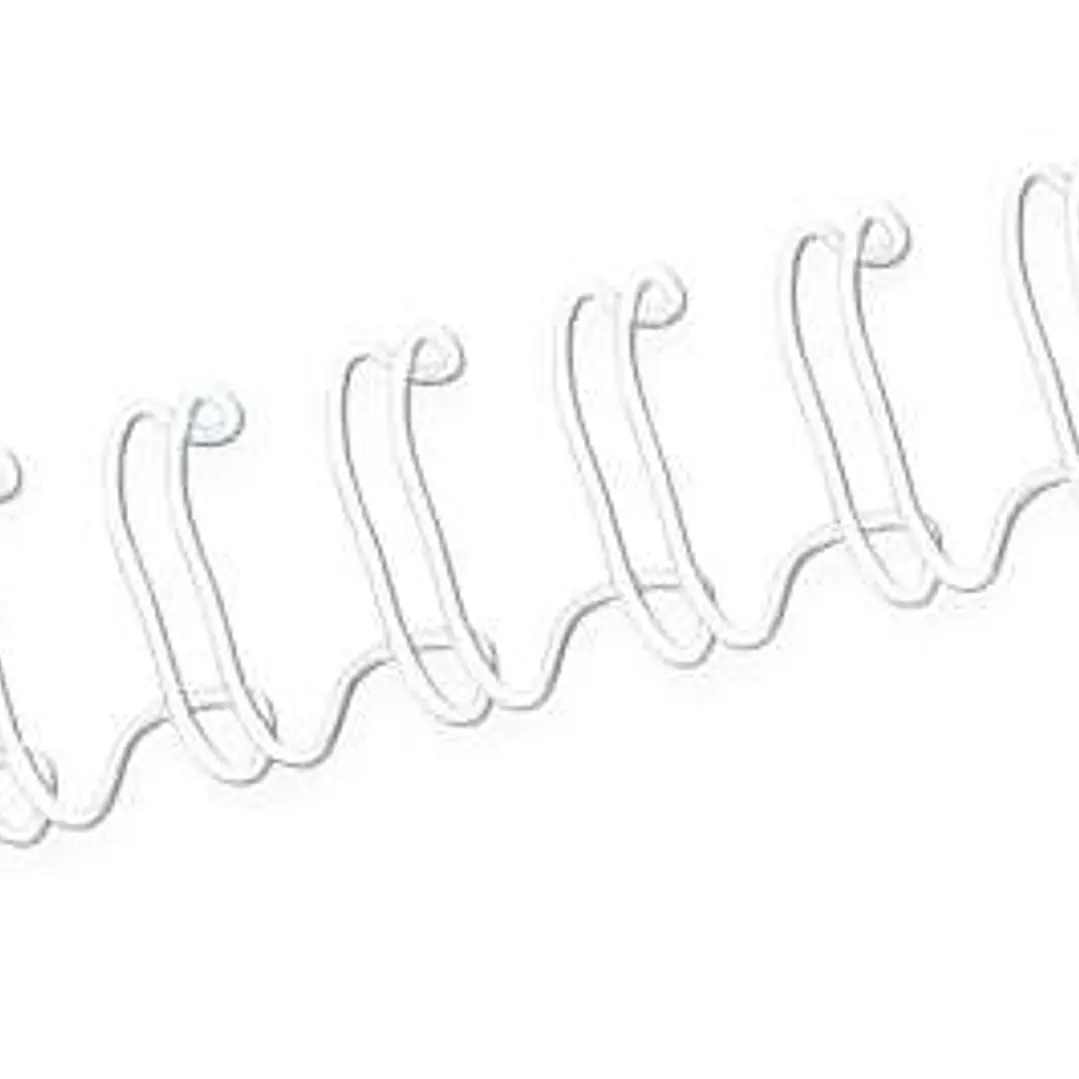 Fellowes Wire Pack de 100 Espirales Dobles Metalicas 10mm - Hasta 80 Paginas - Color Blanco 1