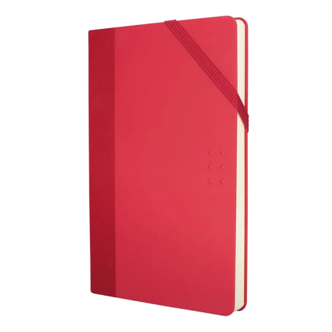 Milan Paperbook Colours Libreta Mediana - Papel Liso - 208 Hojas de 80g - Cierre Elastico - Color Rojo 1