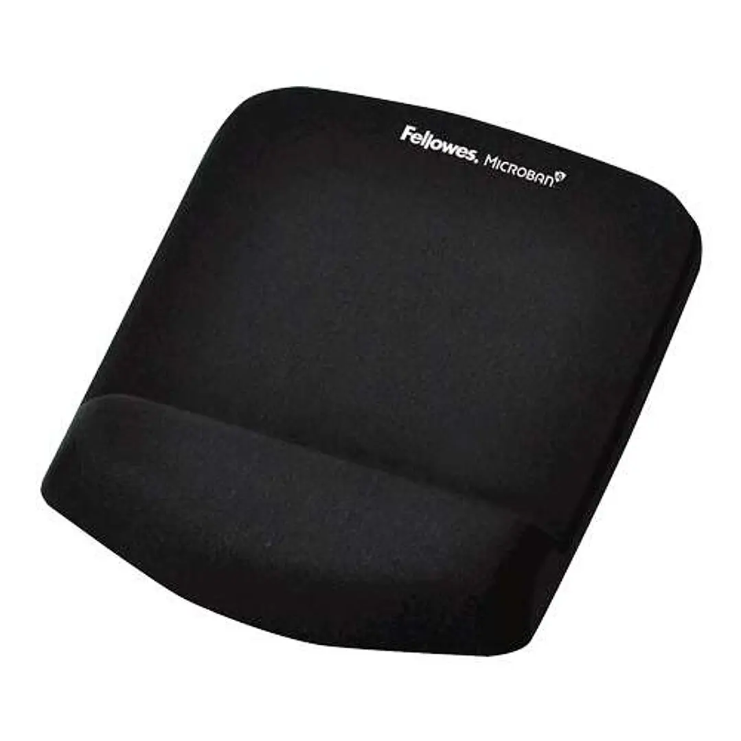Fellowes PlushTouch Alfombrilla con Reposamuñecas Foam Fusion - Base Antideslizante - Material Extrasuave - Proteccion Antibacterias - Color Negro 1