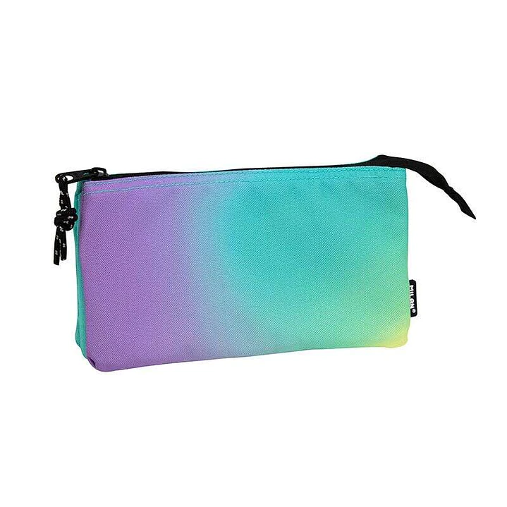 Milan Sunset Estuche Portatodo 5 Compartimentos - Tejido Resistente a las Roturas y Rasgaduras - Medidas 22x12x4cm - Color Turquesa 1