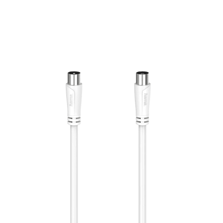 Hama Essential Cable Coaxial de Antena Macho/Hembra - Longitud 20m- Doble Blindaje - Apantallamiento 90dB - Impedancia 75Ohm - Color Blanco 1