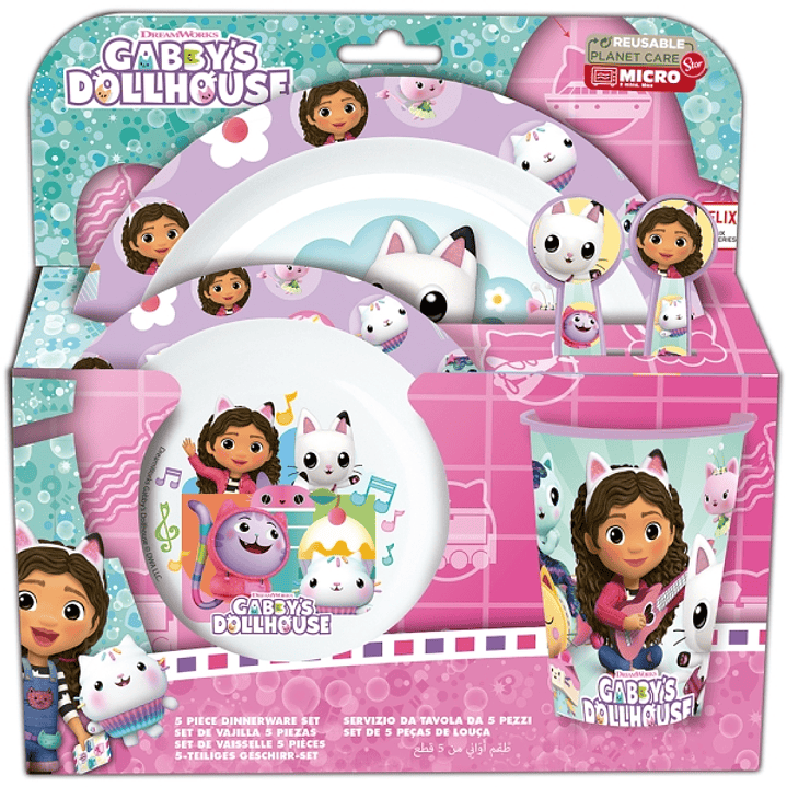 Safta Gabby's Dollhouse Party Set de Menaje Infantil - PVC sin BPA - Multicolor 1