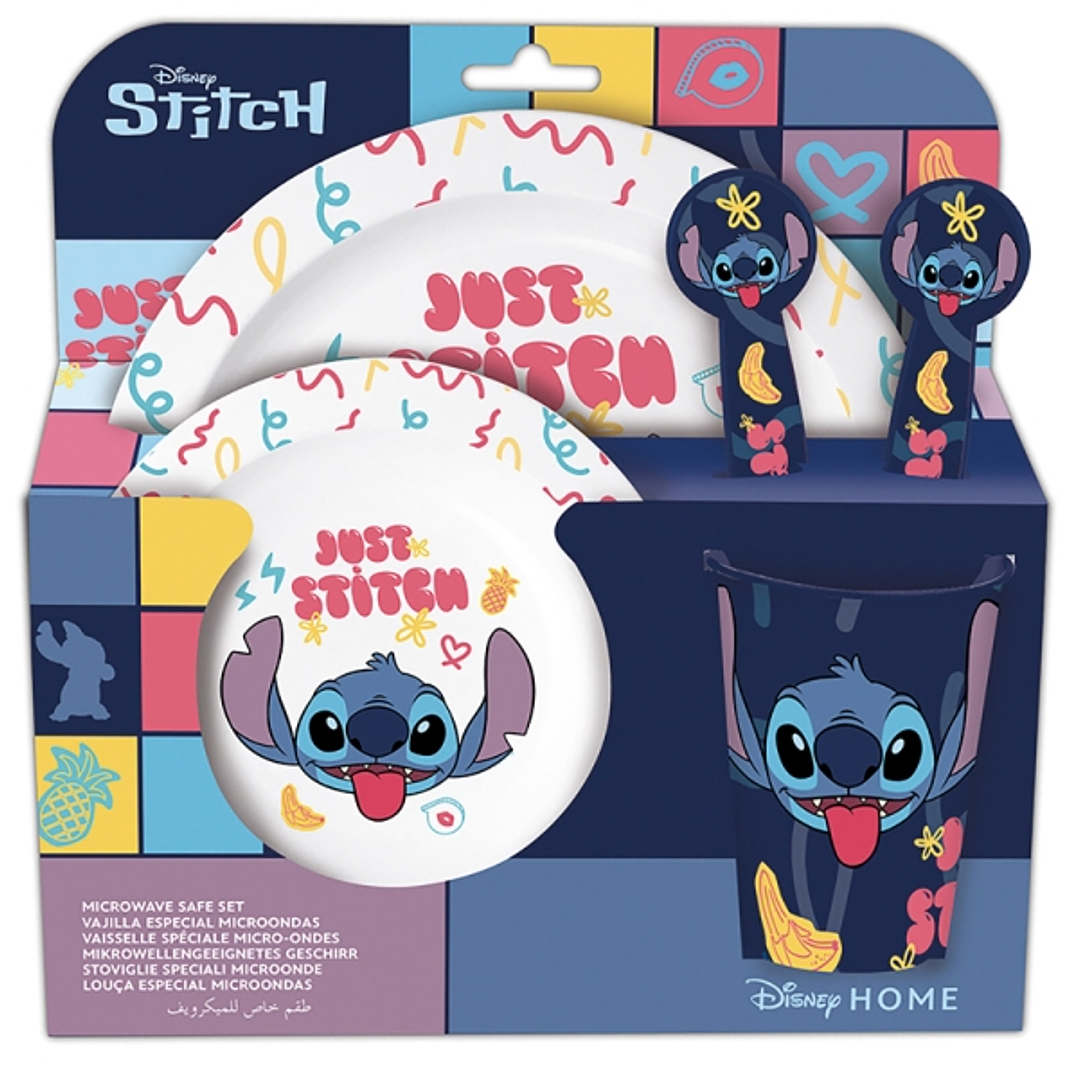Safta Stitch Sweet Set de Menaje Infantil - PVC sin BPA - 245x55x240mm - Multicolor 1