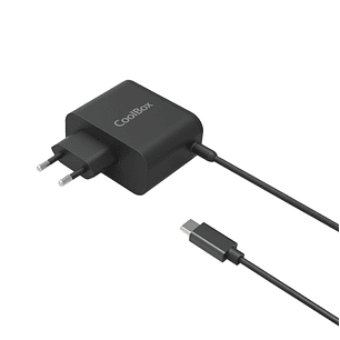Coolbox Cargador Universal para Portatil 65W USB-C - Compatible con QC3.0 - Tecnología GaN - Cable de 1.20m