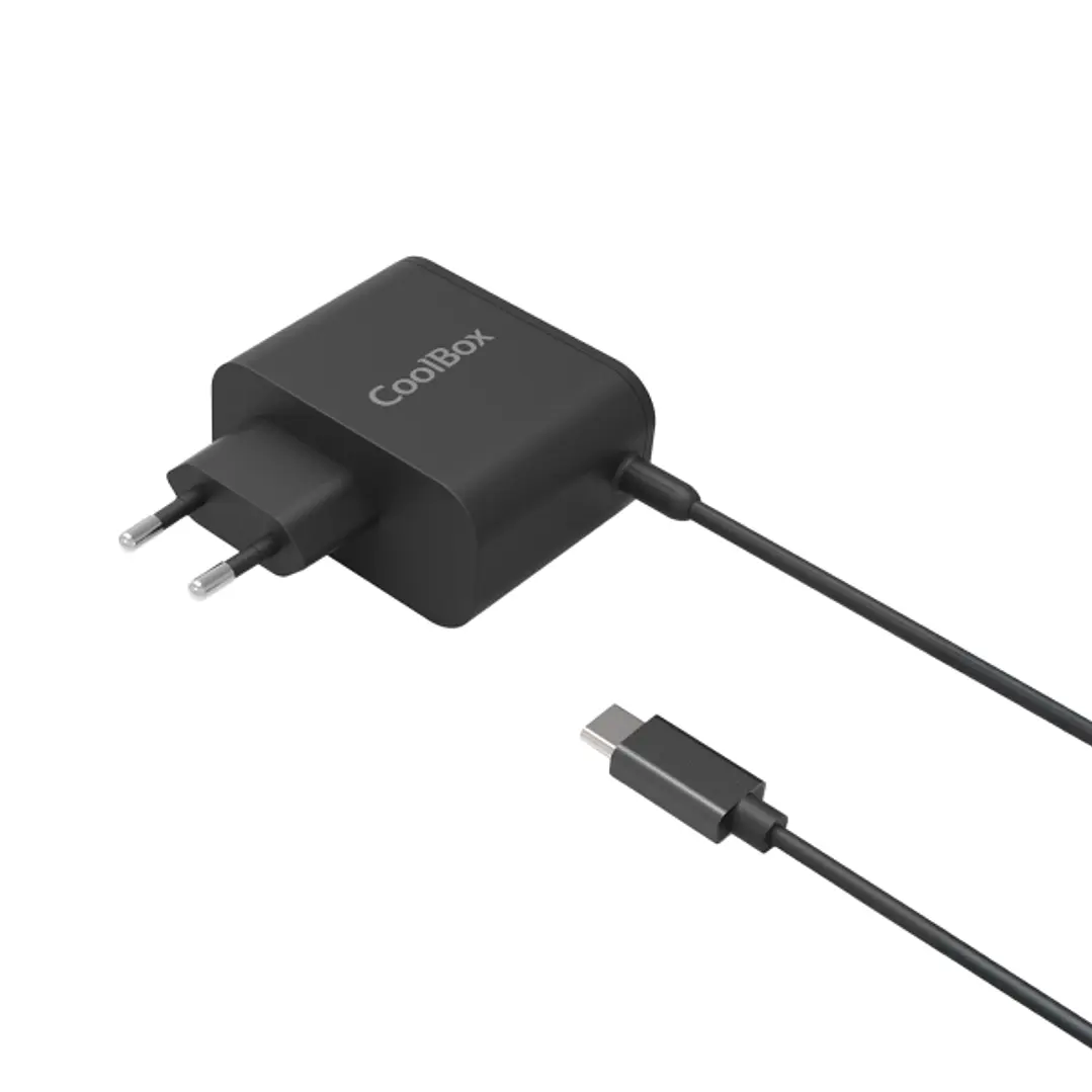 Coolbox Cargador Universal para Portatil 65W USB-C - Compatible con QC3.0 - Tecnología GaN - Cable de 1.20m 1