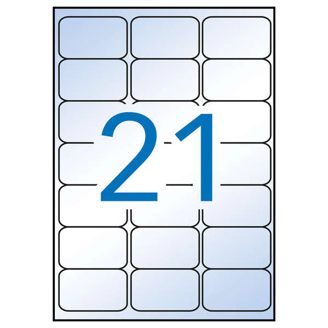 Apli Pack de 210 Etiquetas Transparentes 63.5 x 38.1mm - 10 Hojas por 21 Etiquetas - Adhesivo Permanente - Cantos Romos - Transparentes 1