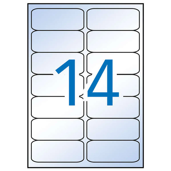 Apli Pack de 140 Etiquetas Transparentes 99.1x38.1mm - Adhesivo Permanente - 10 Hojas con 14 Etiquetas - Cantos Romos 1