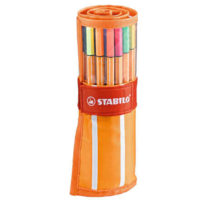 Stabilo Point 88 Pack de 30 Rotulador de Punta Fina de Fibra - Trazo de 0.4mm. - Tinta con Base de Agua - Apto para Reglas y Plantillas - Colores Surt 1