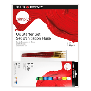 Daler Rowney Simply Pack de 16 Piezas - Pinturas al Oleo - Set de Iniciacion - Colores Surtidos