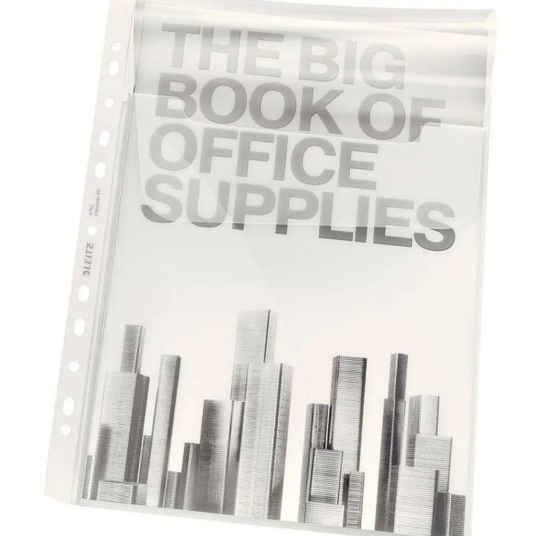 Leitz Pack de 5 Fundas Fuelle Premium Expansible con Solapa Polipropileno A4 18micras - Gran Capacidad de hasta 200 Hojas A4 - Transparente 1