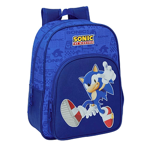 Safta Sonic Mochila Infantil - Adaptable a Carro - Portabotellas - Hombreras Acolchadas - Bolsillo Frontal - 10L - 260x110x340mm - Color Azul Oscuro