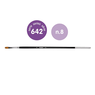 Milan 612 Premium Synthetic Pack de 6 Pinceles Lengua de Gato Numero 8 - Bolsa con Colgador - Pelo Sintetico - Mango Largo - Color Negro