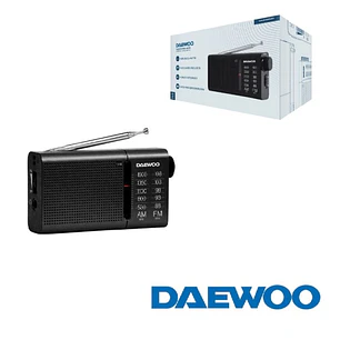 Daewoo DW1119 Radio Portatil AM/FM Analogica - Altavoz Integrado - Auriculares Incluidos - Antena Telescopica - Salida Jack 3.5mm - Funcionamiento a P