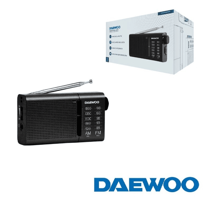 Daewoo DW1119 Radio Portatil AM/FM Analogica - Altavoz Integrado - Auriculares Incluidos - Antena Telescopica - Salida Jack 3.5mm - Funcionamiento a P 1