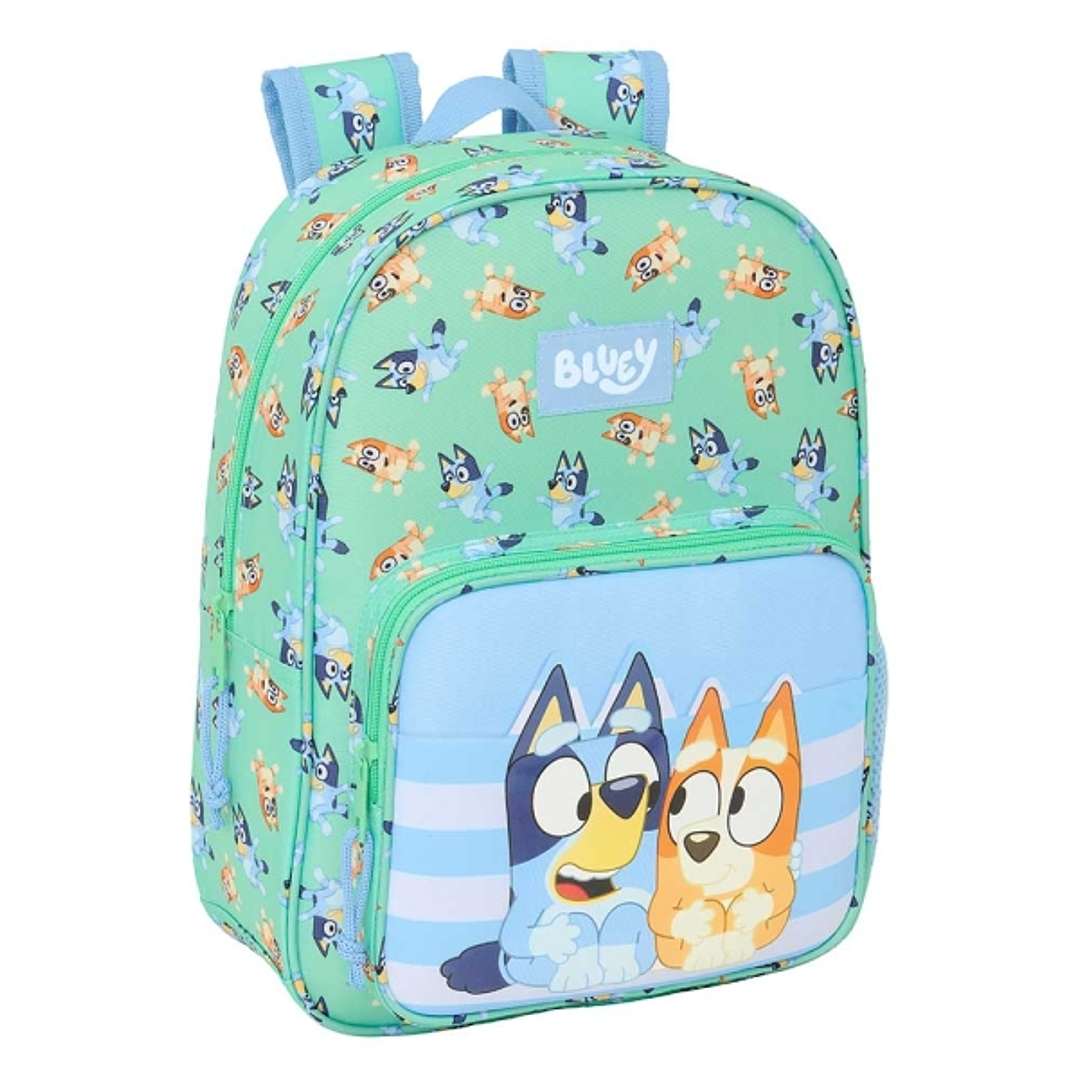 Safta Bluey Sisters Mochila Infantil - Adaptable a Carro - Portabotellas - Hombreras Acolchadas - Bolsillo Frontal - 10L - 260x110x340mm - Color Azul 1