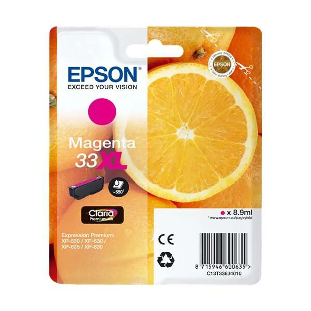 Epson T3363 (33XL) Magenta Cartucho de Tinta Original - C13T33634012 1