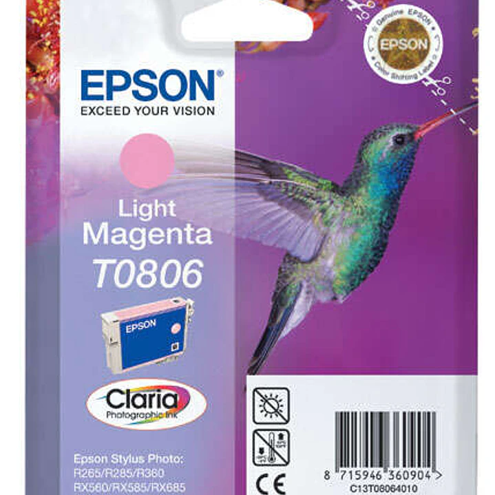 Epson T0806 Magenta Light Cartucho de Tinta Original - C13T08064011 1