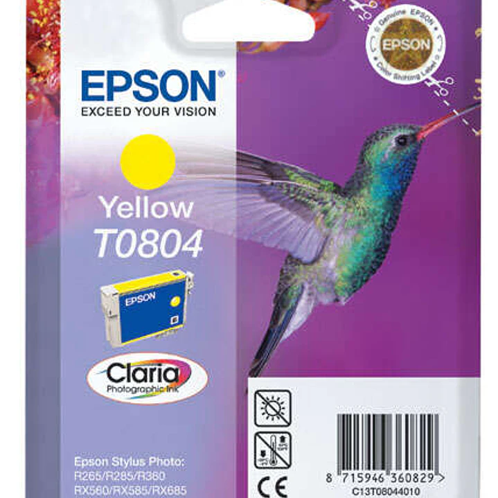 Epson T0804 Amarillo Cartucho de Tinta Original - C13T08044011 1