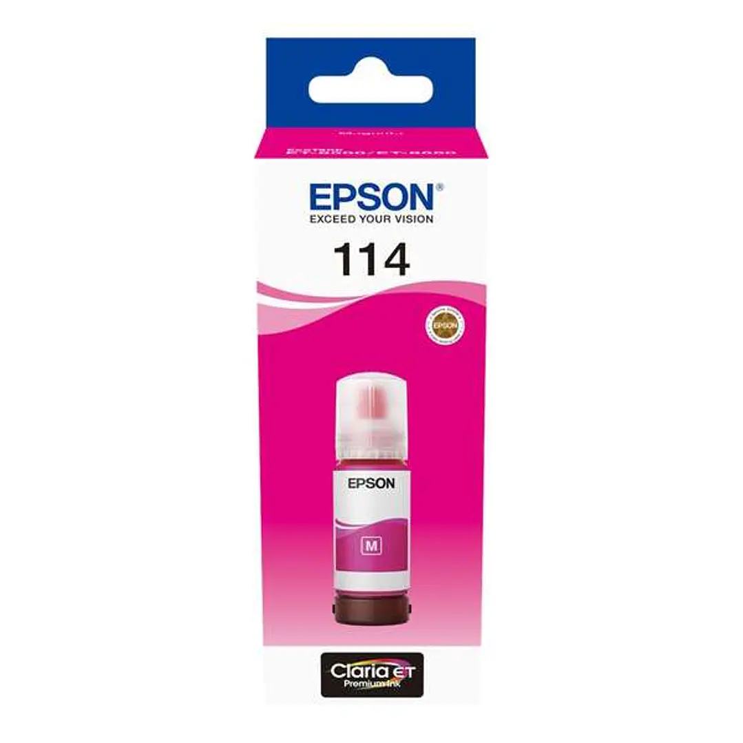 Epson 114 Magenta Botella de Tinta Pigmentada Original - C13T07B340 1