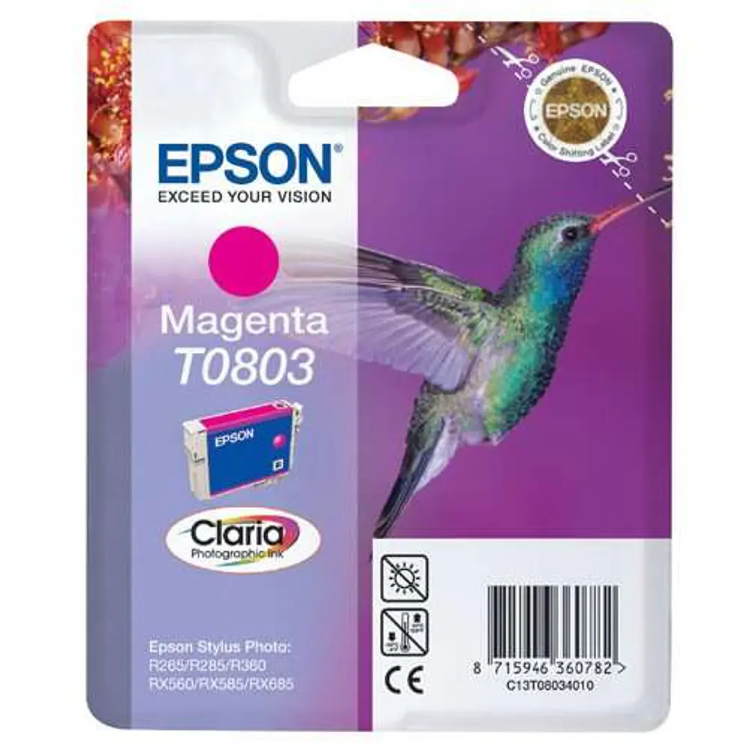 Epson T0803 Magenta Cartucho de Tinta Original - C13T08034011 1