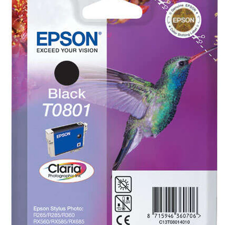 Epson T0801 Negro Cartucho de Tinta Original - C13T08014011 1
