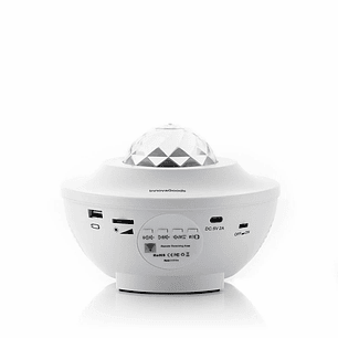Innovagoods Sedlay Proyector de Estrellas con Altavoz - Bluetooth - Cable 145cm - Luz LED - Temporizador - Antideslizante - Apagado Automatico - 17x12
