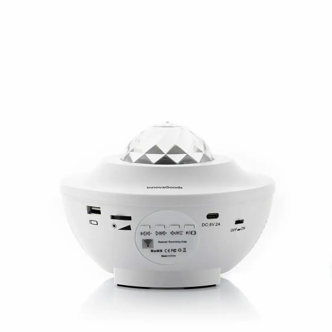 Innovagoods Sedlay Proyector de Estrellas con Altavoz - Bluetooth - Cable 145cm - Luz LED - Temporizador - Antideslizante - Apagado Automatico - 17x12 1