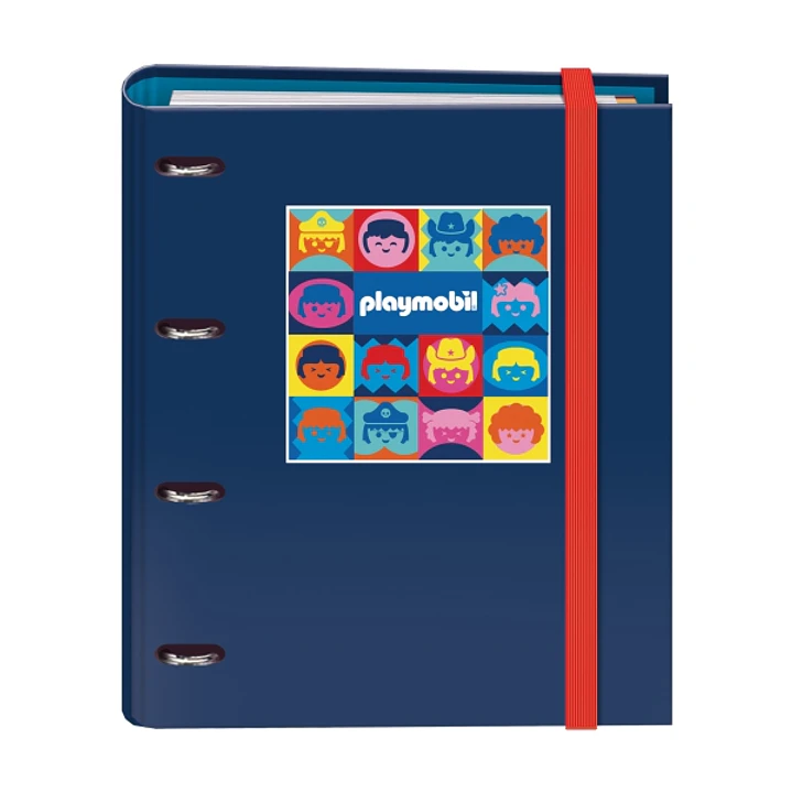 Dohe Playmobil Carpeta de Anillas con Recambio 100 Hojas Cuadricula 5mm - 4 Anillas Mixtas de 35mm - Cierre con Goma - Incluye 4 Separadores y Sobre d 1