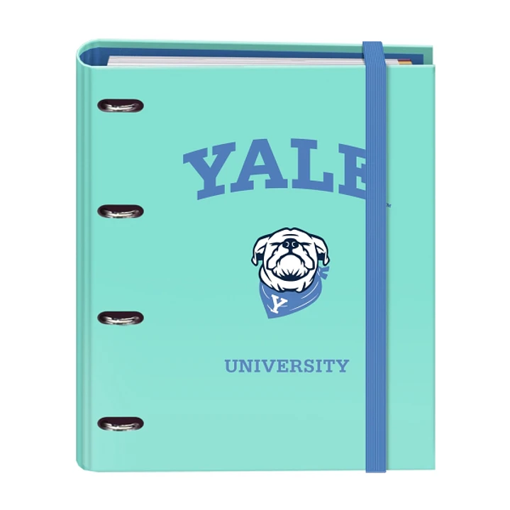 Dohe Yale Dog Carpeta de 4 Anillas Mixtas de 35mm con Recambio de 100 Hojas - Formato Folio - Cierre con Goma - Incluye 4 Separadores y Sobre de Polip 1