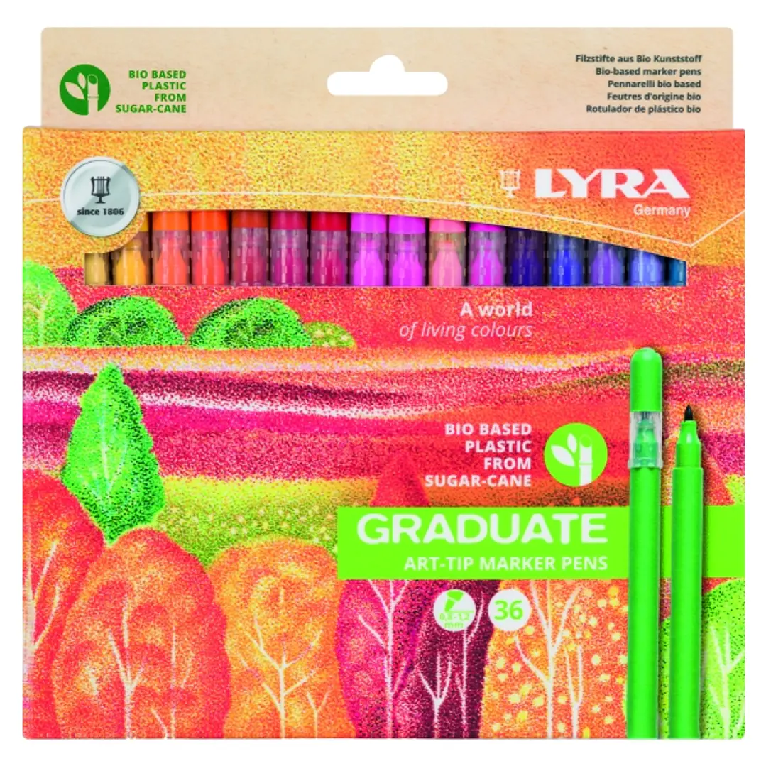 Lyra Graduate Art Tip Pack de 36 Rotuladores - Colores Surtidos 1