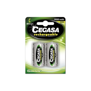 Cegasa Rechargeable Pack de 2 Pilas Recargables HR14 C 3000mAh