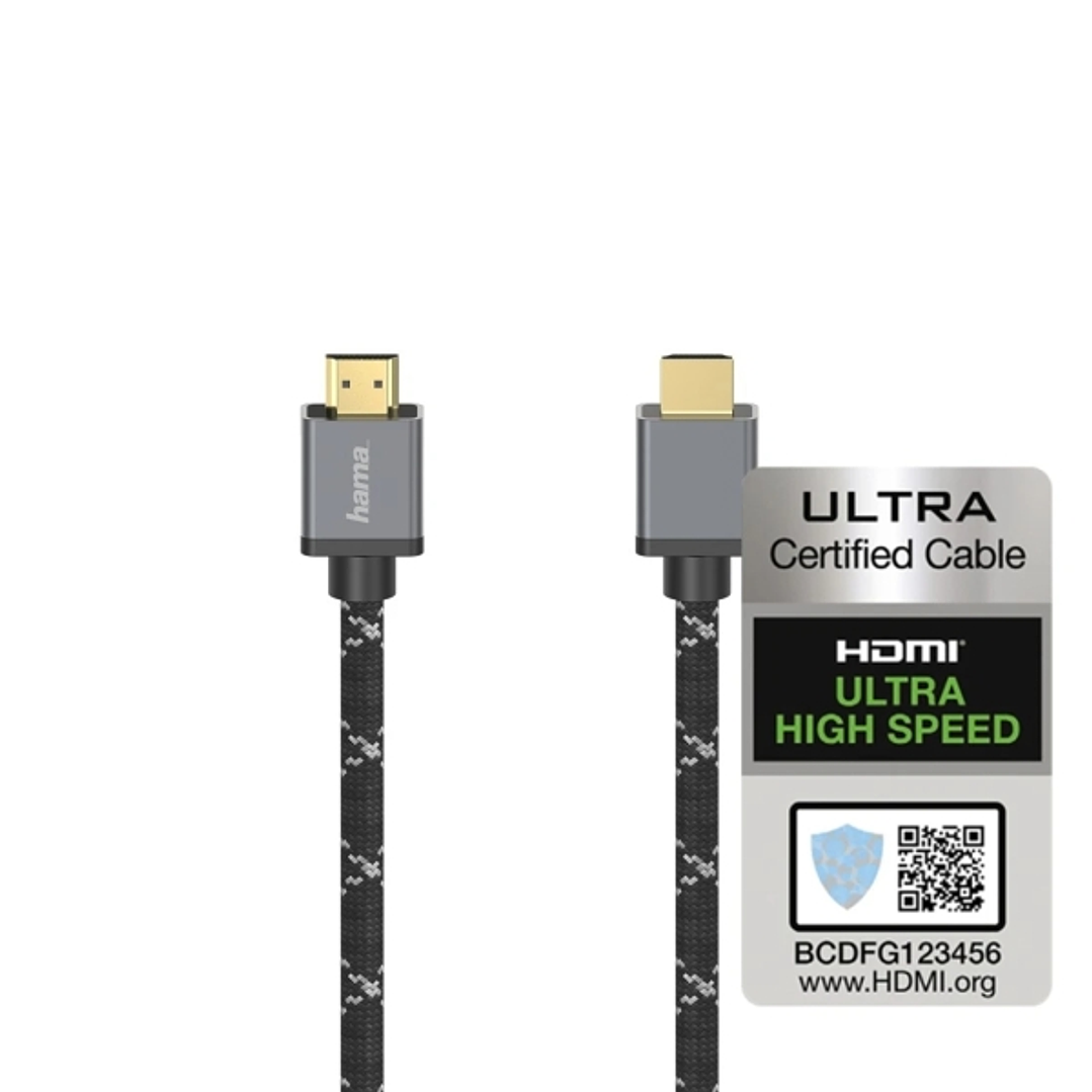 Hama Prime Cable HDMI 8K Macho - Longitud 2m - Certificado - Soporta eARC - Terminales Chapados en Oro - Ethernet - Velocidad hasta 48Gbps - Blindaje  1