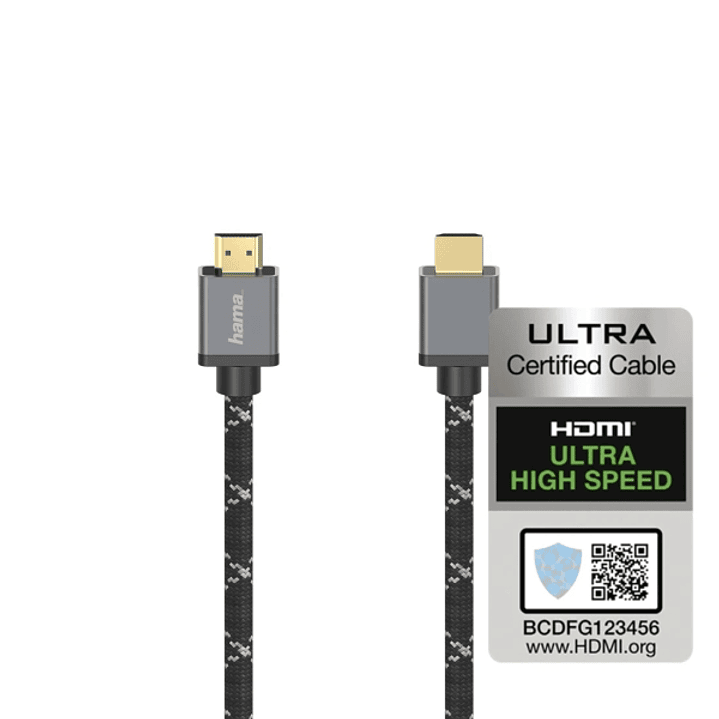 Hama Prime Cable HDMI 8K Macho - Longitud 2m - Certificado - Soporta eARC - Terminales Chapados en Oro - Ethernet - Velocidad hasta 48Gbps - Blindaje  1