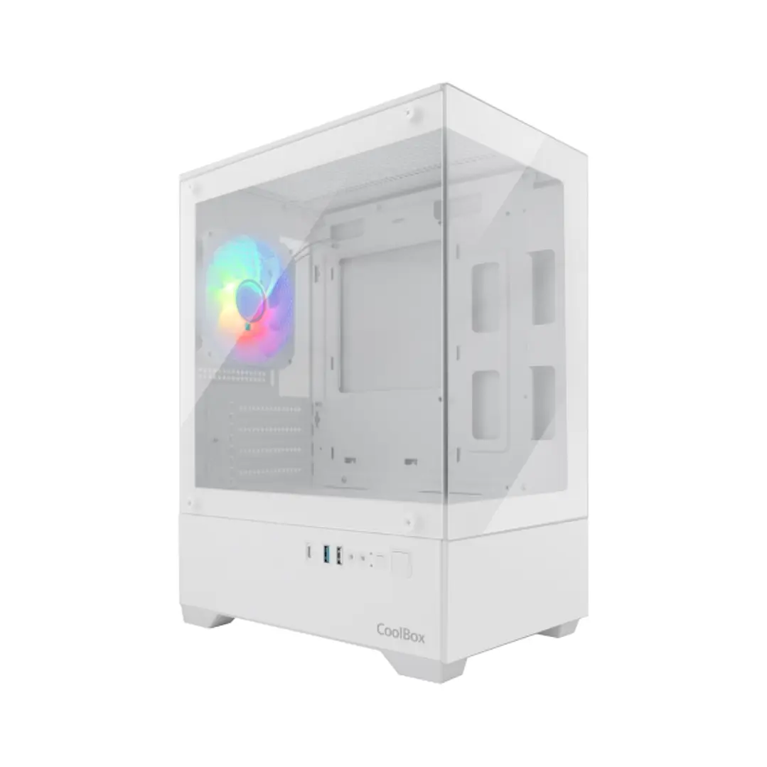 Coolbox GM200 Vision Lite Caja Mini Torre Micro ATX, Mini-ITX - Frontal y Lateral Cristal Templado - Tamaño HDD 3.5