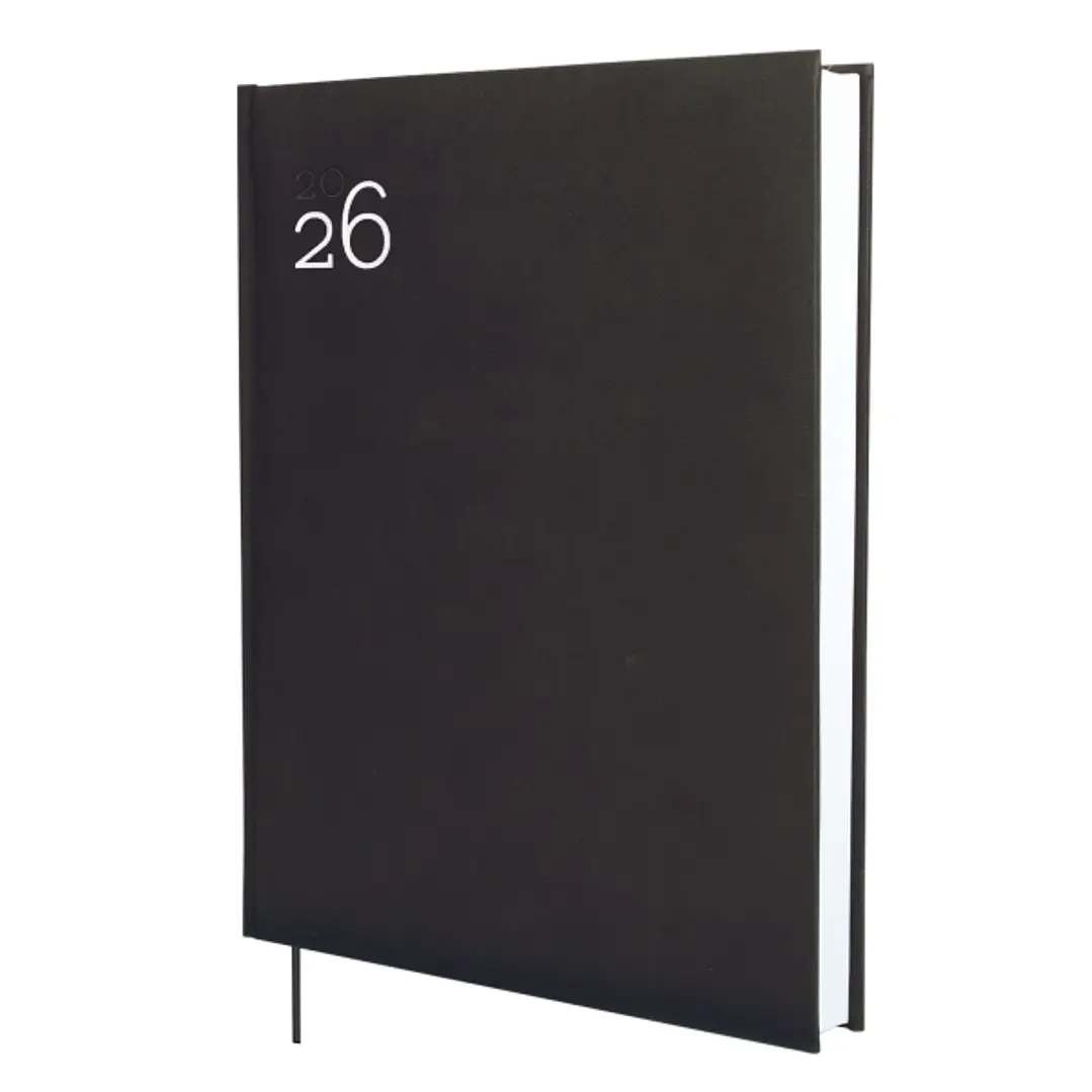 Finocam Dynamic Milano Agenda Profesional - Anual 2026 - Tapa Dura Acolchada - Formato Y12 - 214x30x275mm - 1 Dia por Pagina - Color Negro 1