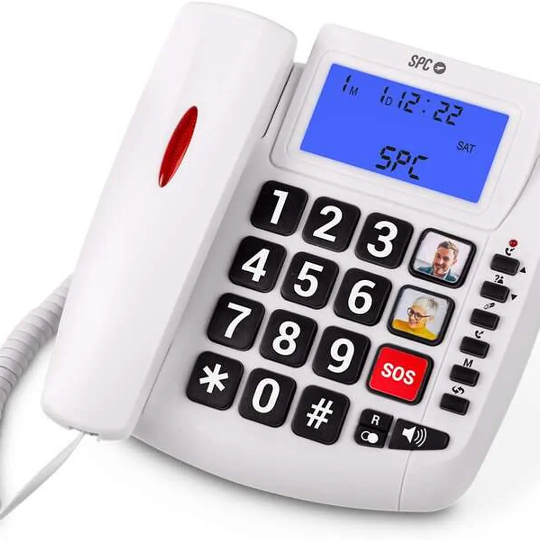 SPC Comfort Volume 2 Telefono Fijo Senior - Teclas Extragrandes - Memorias Directas con Fotografia - Gran Volumen de Timbre - Señal Luminosa en Auricu 1