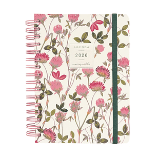 Finocam Moniquilla Agenda de Espiral - Anual 2026 - Planificador - Cierre de Goma - Formato E10 - 155X212mm - 1 Dia por Pagina - Tematica de Flores