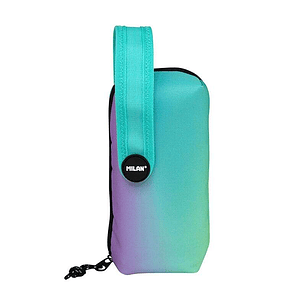 Milan Sunset Green Pack de 4 Estuches Portatodo con Contenido de Serie - Contenido: Goma de Borrar, 2 Sacapuntas, Lapiz de Grafito HB, 3 Boligrafos Ca